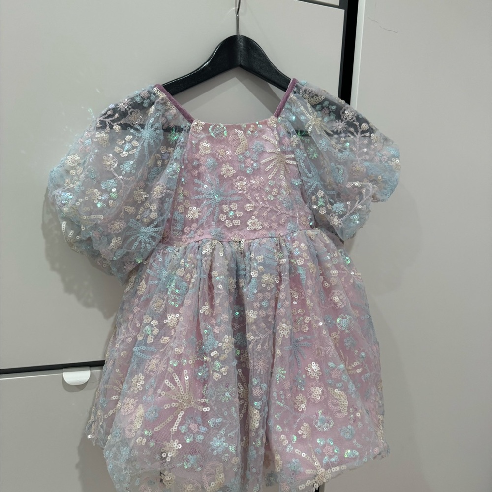 Elegant Pink and Blue Kids Dress